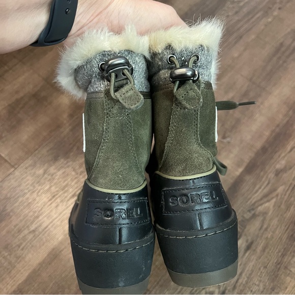 SOREL Tivoli olive green suede snow boot - Picture 5 of 13
